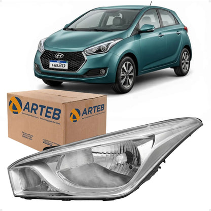 Farol Moldura Metalizada Hb20 Hb20s 2012 13 14 A 2019 Arteb