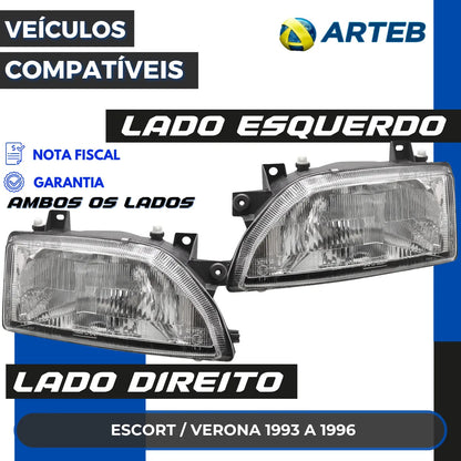 Farol Vidro Verona Escort 1993 1994 1995 1996 Arteb