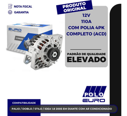 Alternador Palio Doblo Stilo Idea 1.8 Com Ar 2005+ 12v 110a