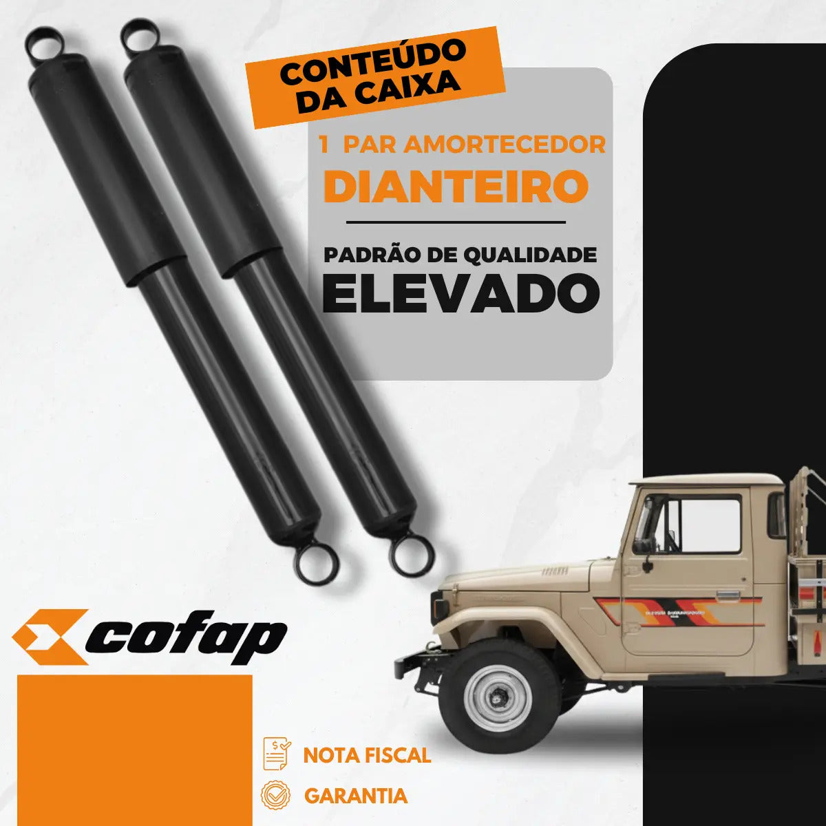 Par Amortecedor Dianteiro Bandeirante 1970 A 1994 Cofap