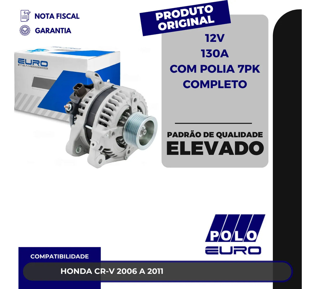 Alternador Euro Ep-70073 130a 12v Carro/caminhonete