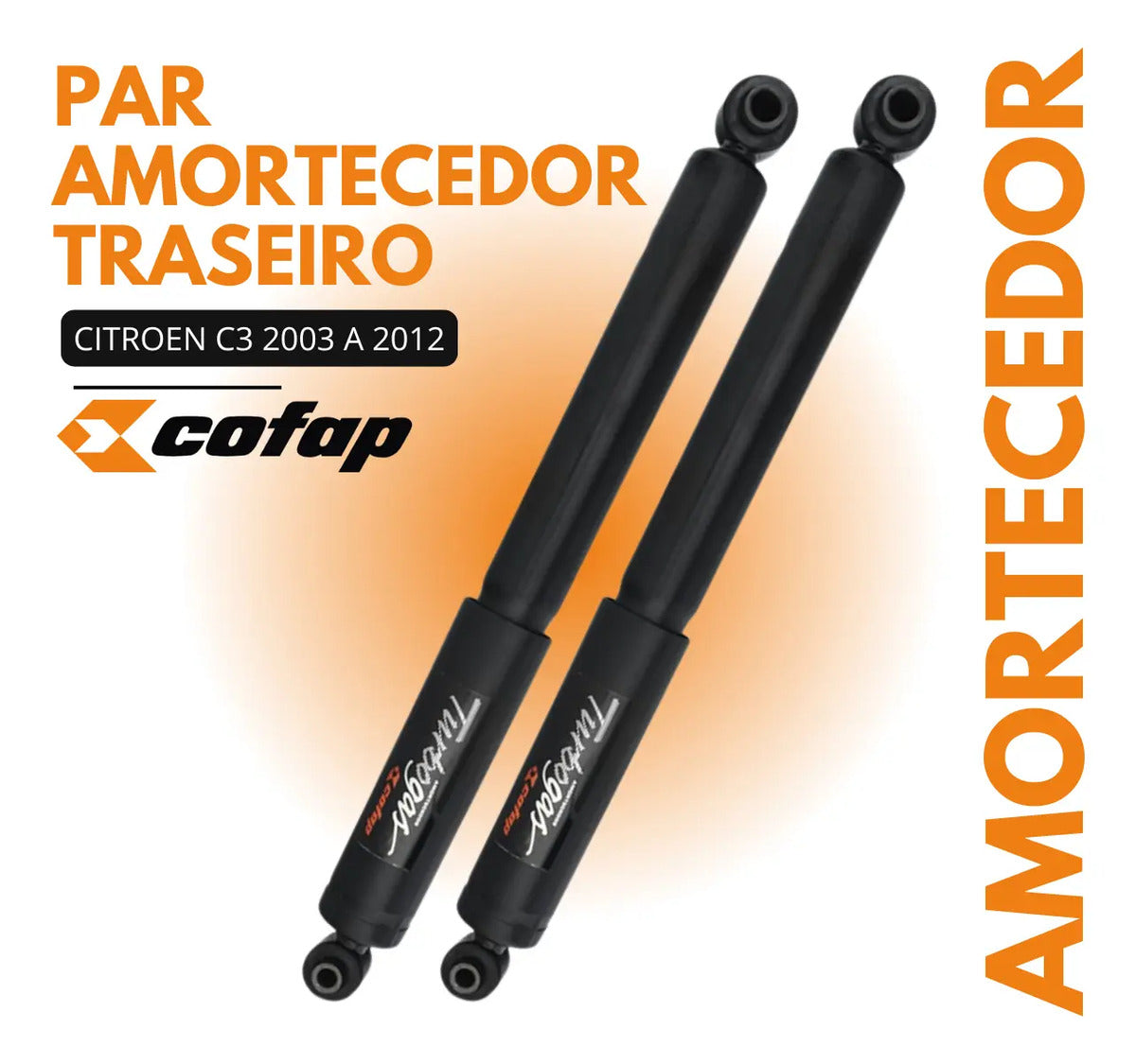 Par Amortecedor Traseiro Citroen C3 2003 A 2012 Origin Cofap