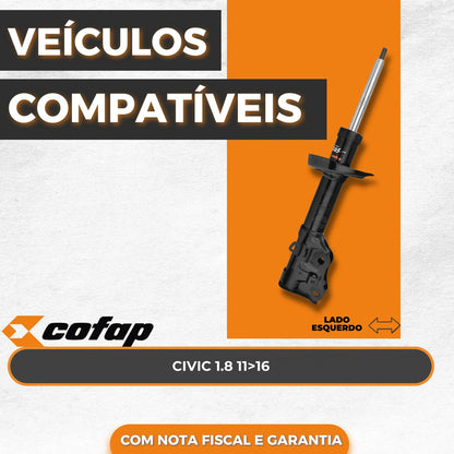 Amortecedor Dianteiro Esquerdo 1.8 Civic 11 16 Cofap Gp33218