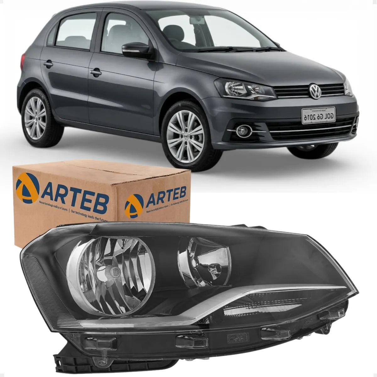 Farol Máscara Negra Foco Duplo Gol G6 2013 A 15 2016 Arteb