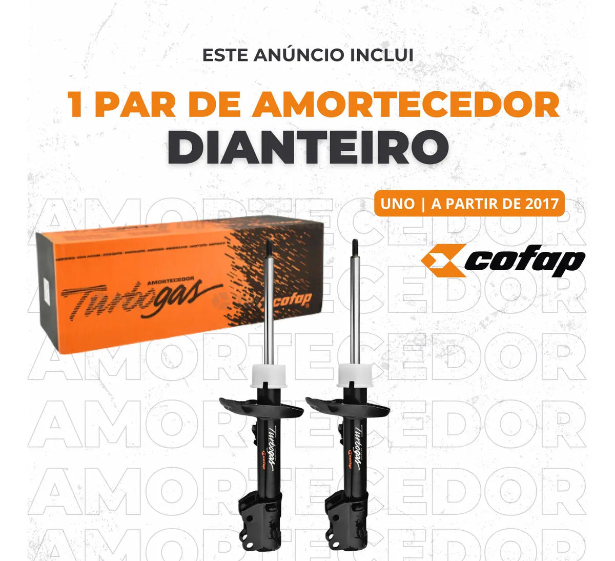 Par Amortecedor Dianteiro C/ Barra Uno 2017/.. Cofap Turboga