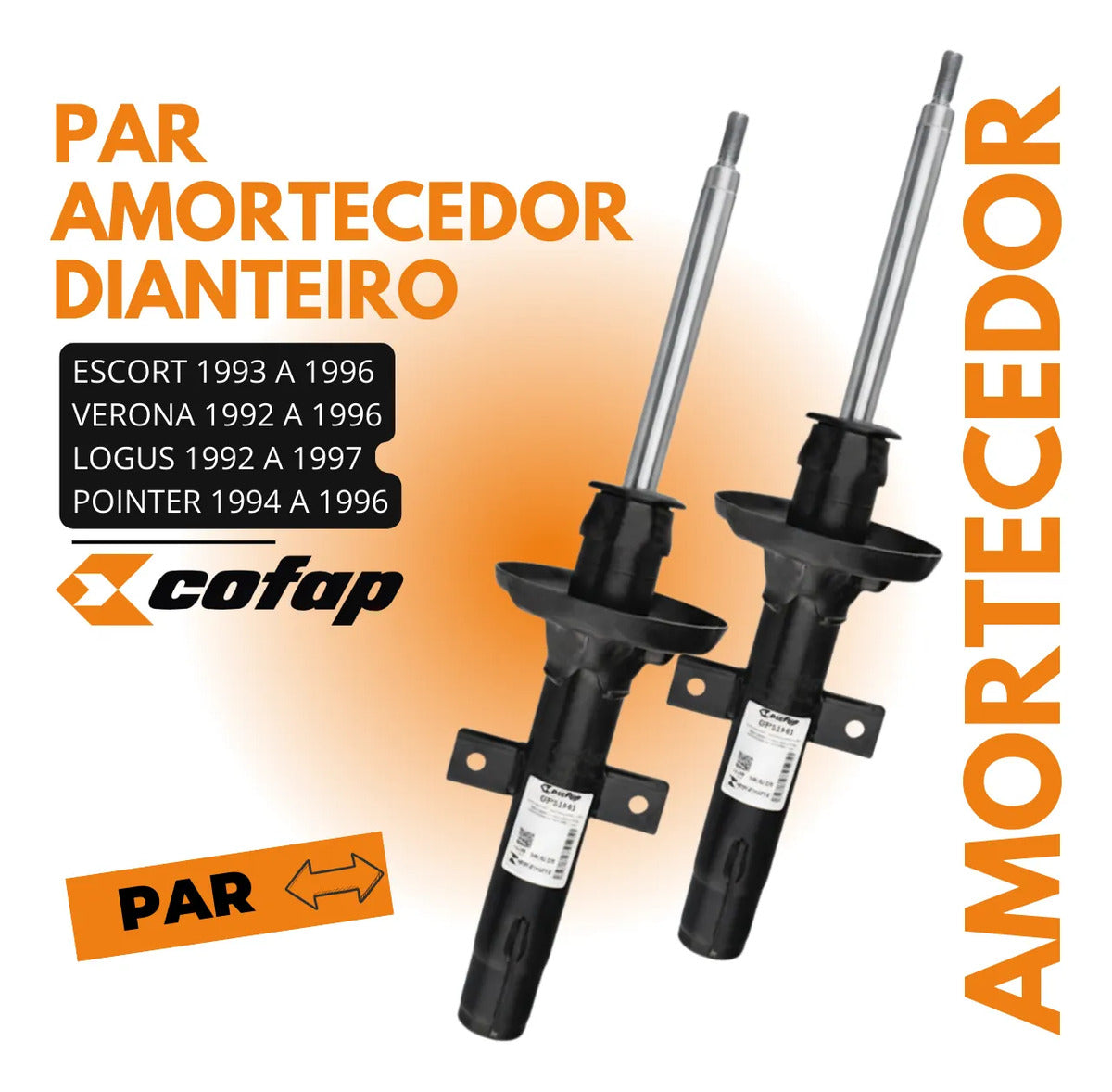 Par Amortecedor Dianteiro Escort Sapão 1993 A 1996 Cofap