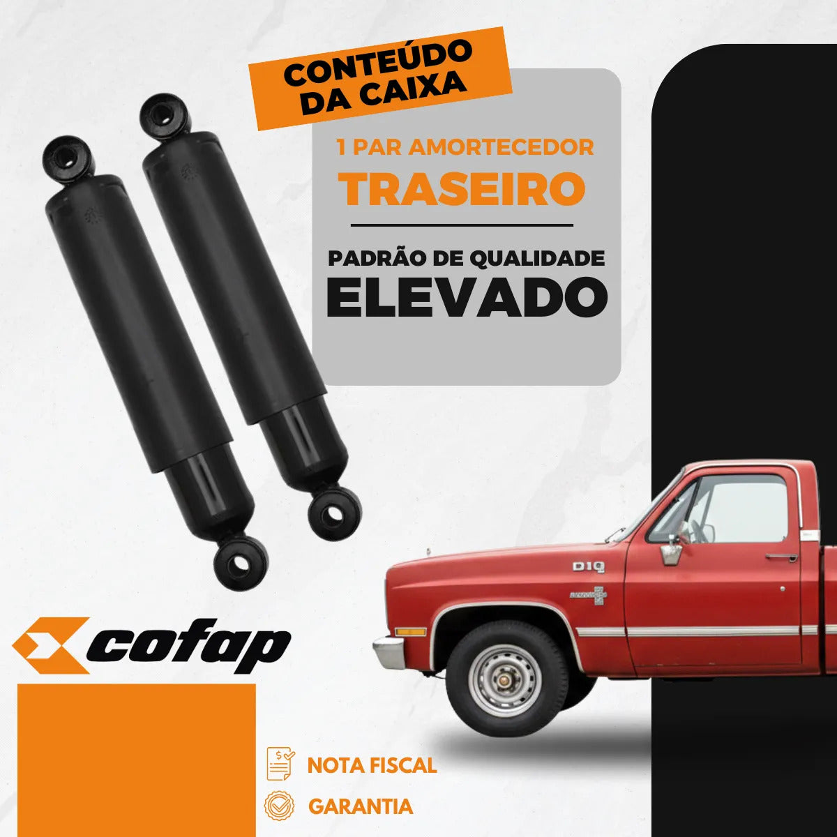 Par Amortecedor Traseiro Veraneio 1981 A 1988 Cofap 04201141
