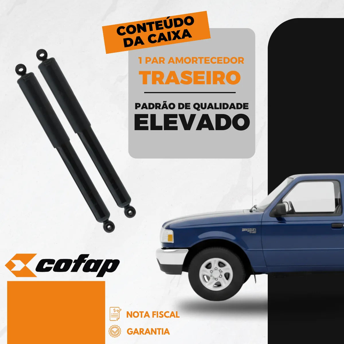 Par Amortecedor Traseiro Ford Ranger Argentina 1996/97 Cofap
