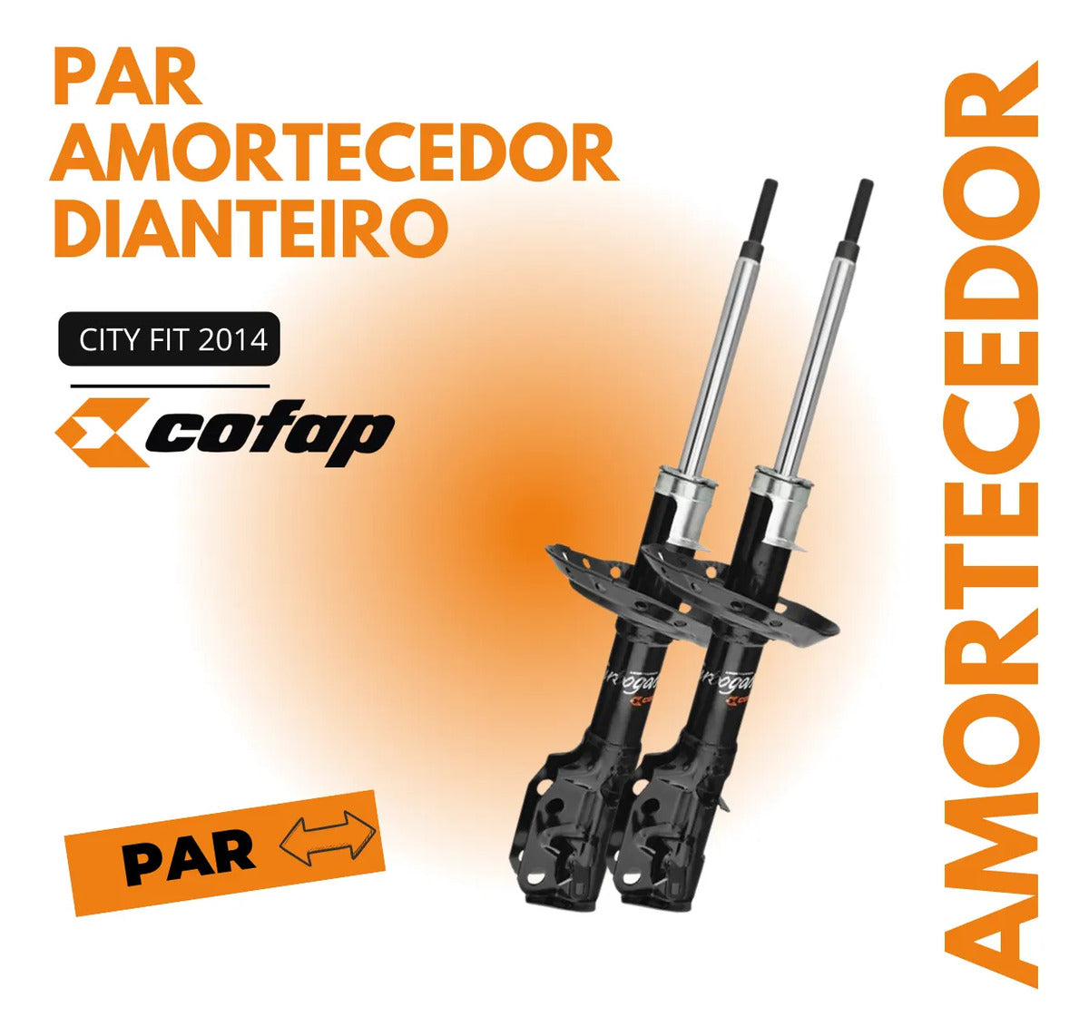 Par Amortecedor Dianteiro City Fit 2014 A 2022 Cofap