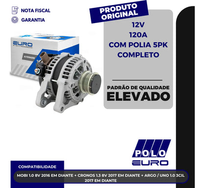 Alternador Mobi Argo Uno Cronos 1.0 1.3 2016 Em Diante 12v