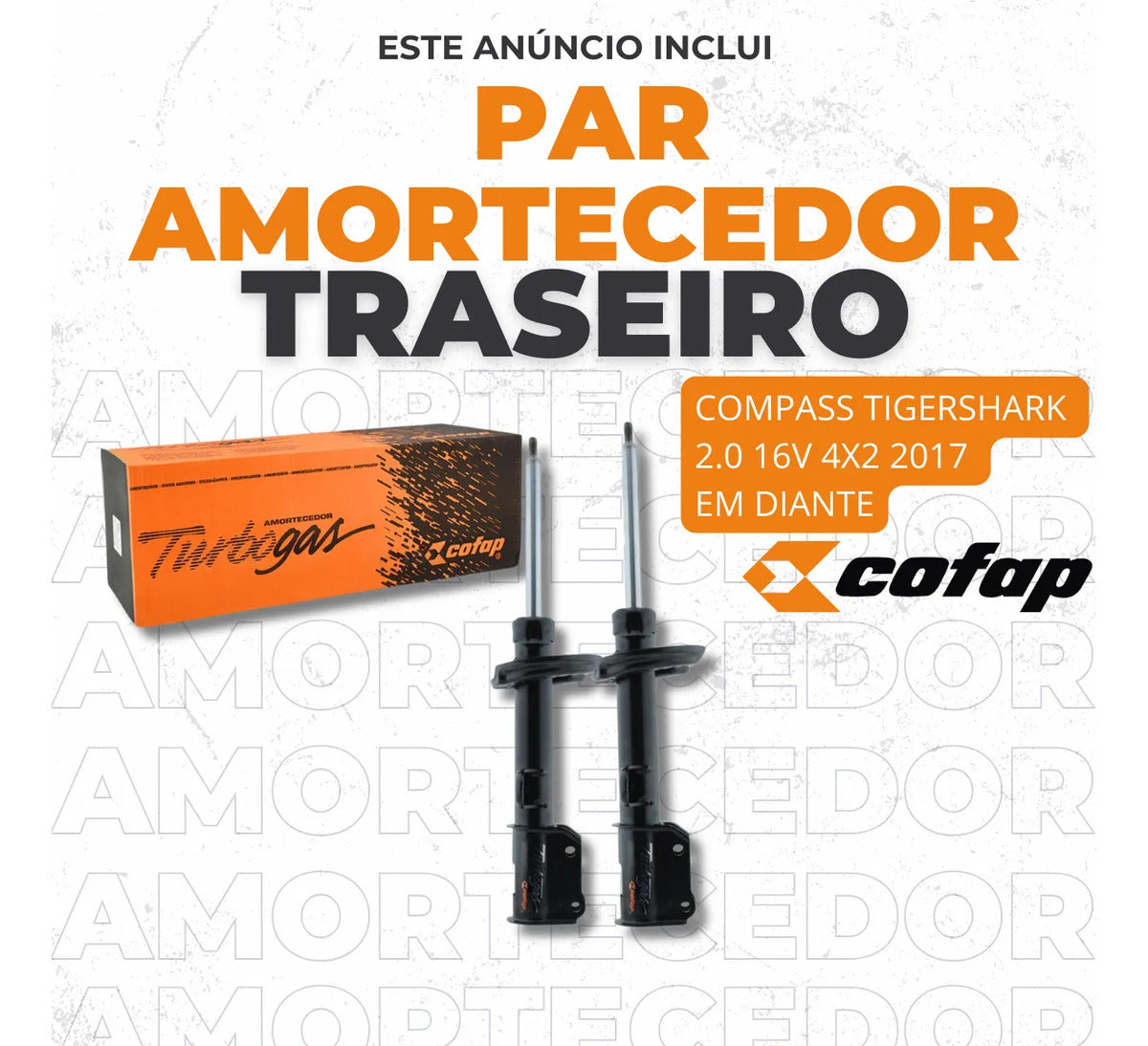 Par Amortecedor Traseiro Compass 4x2 2017 Diante - Cofap