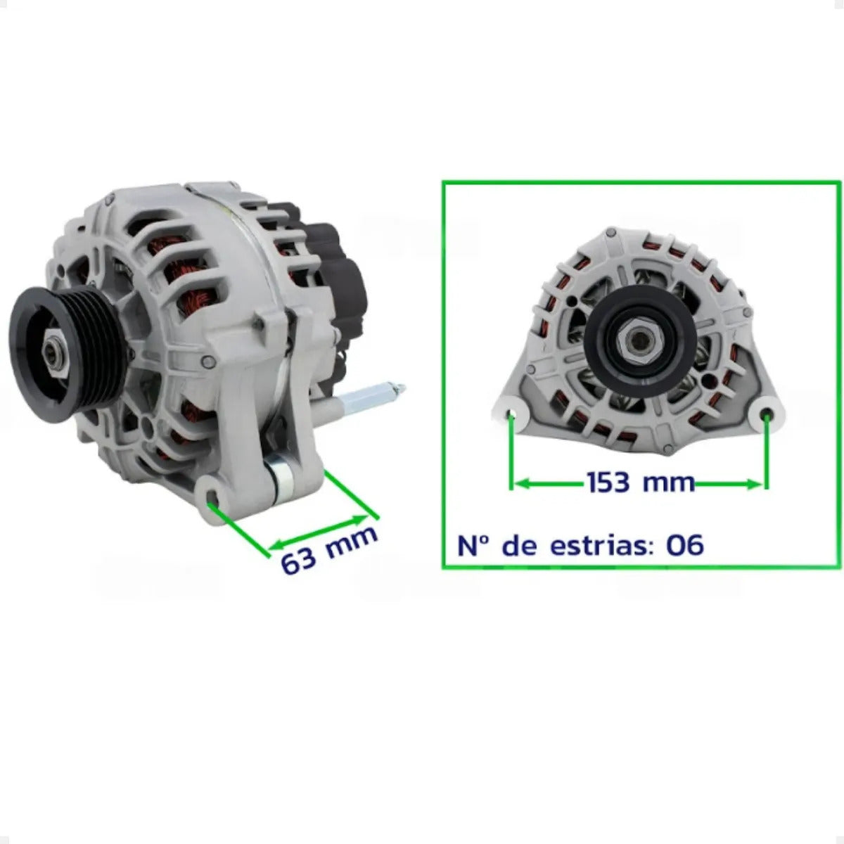 Alternador Gol Santana Ap 1.6 1.8 2.0 Com Ar 1995-2008 12v
