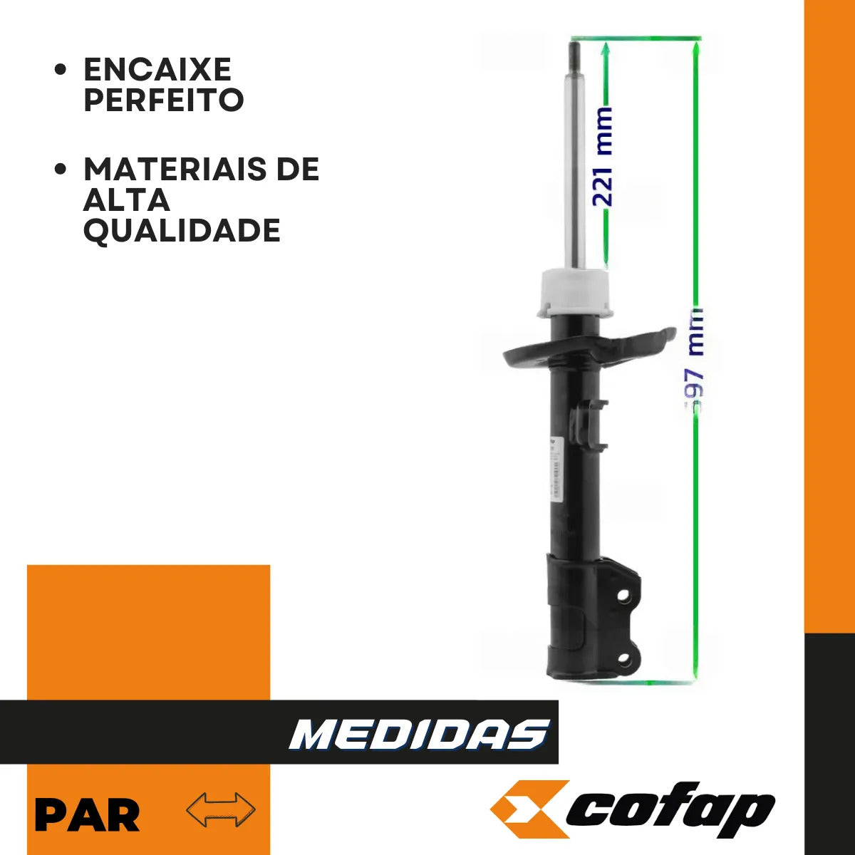 Par Amortecedor Strada 2016 A 2024 Cofap Gp33398 - Gp33399