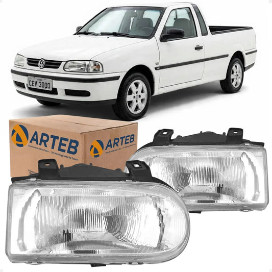 Farol Gol Saveiro G2 1997 98 99 2000 Máscara Cromada Arteb