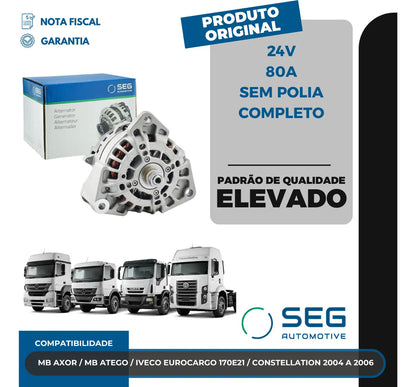 Alternador Atego Axor 7.2 Constellation 8.9 2012 Até 2022