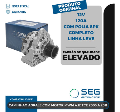 Alternador Agrale Mwm 4.12 Tce 12v 120a 2005 A 2011