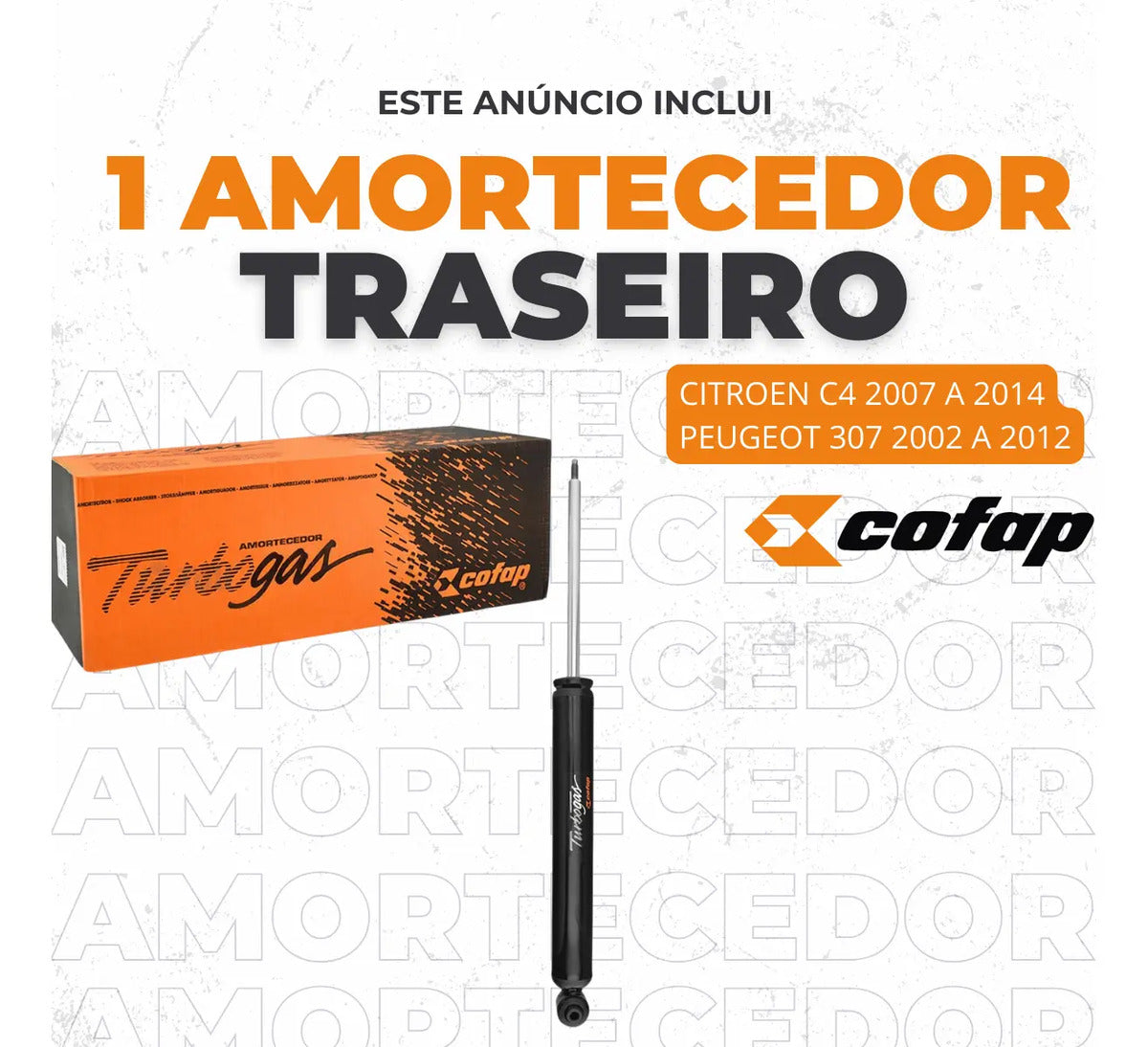 Amortecedor Traseiro Peugeot 307 Ate 2012 Cofap Gl13081