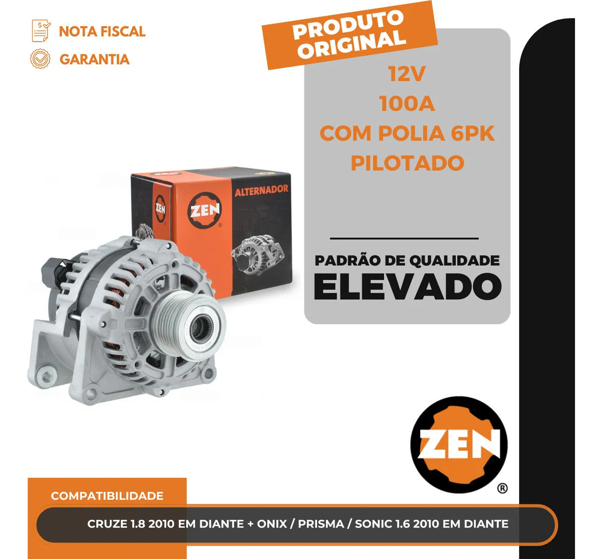 Alternador Cruzetracker 1.8 Sonic 1.6 2012 Até 2016 12v 100a