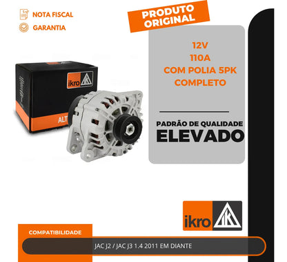 Alternador Jac J2 J3 1.4 110a 12v 2011 Com Polia 5pk