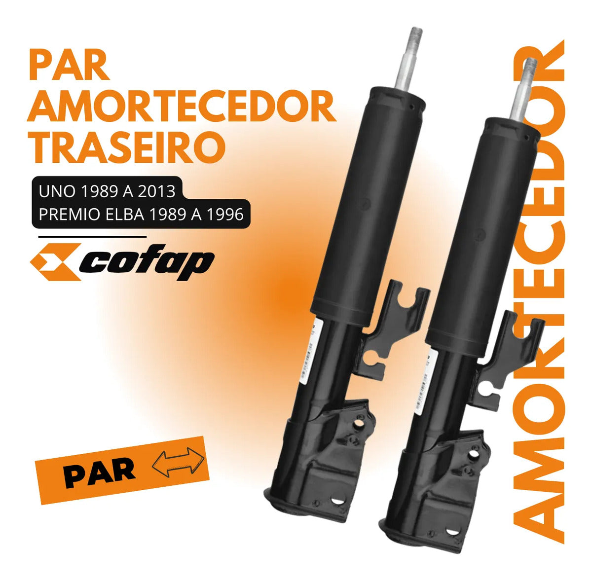 Par Amortecedor Traseiro Cofap Uno 89/13