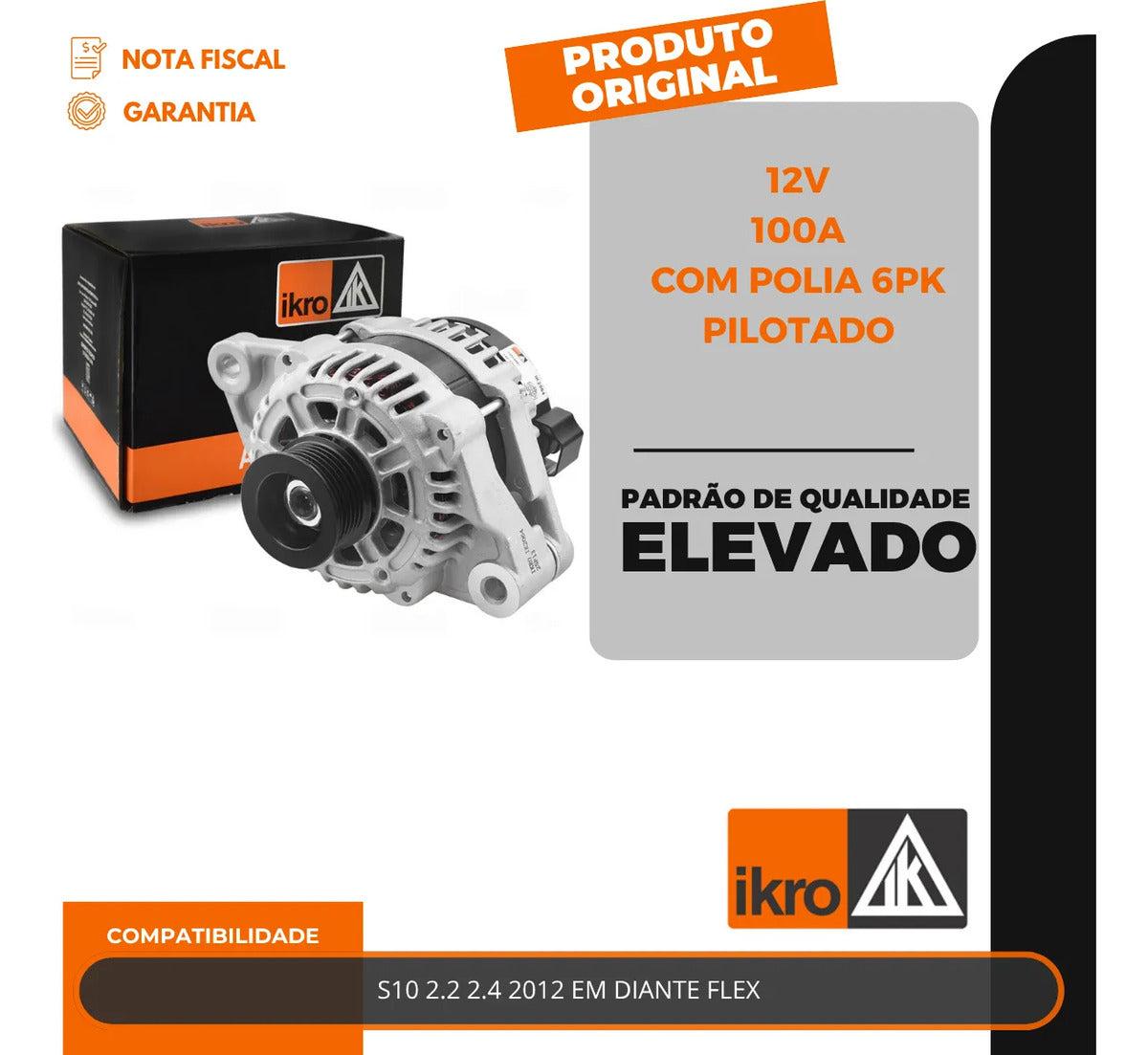 Alternador S10 2.2 2.4 Flex 100a 2012