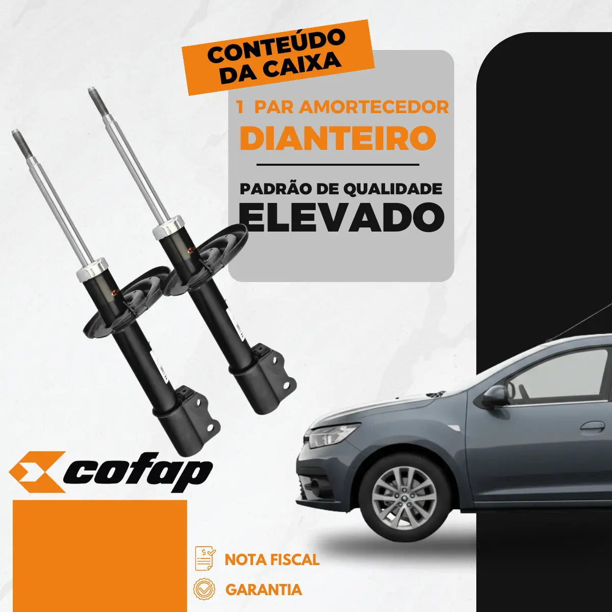 Par Amortecedor Dianteiro Logan Sandero 1.0 2021 A 25 Cofap