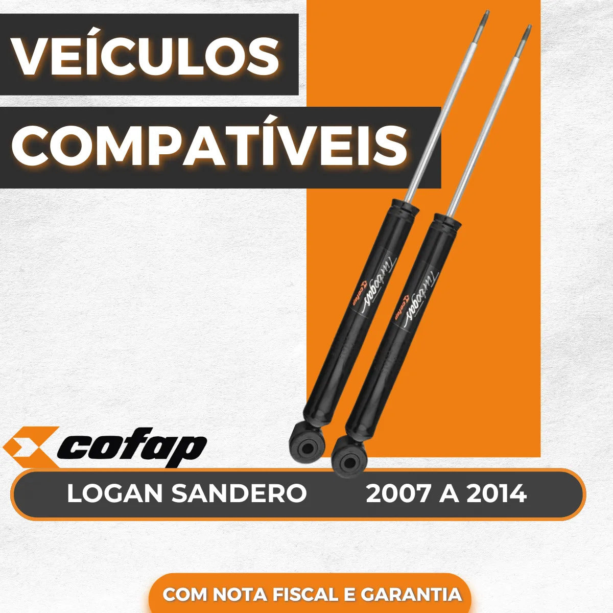 Par Amortecedor Traseiro Original Cofap Sandero 2007 2008