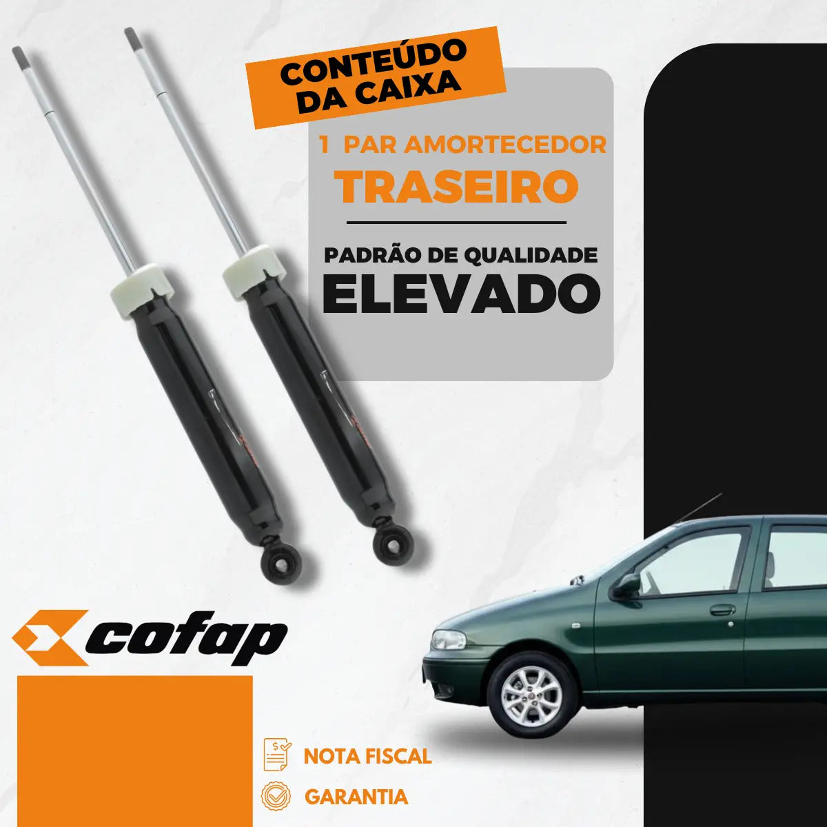 Par Amortecedor Traseiro Palio 1999 A 2015 Original Cofap