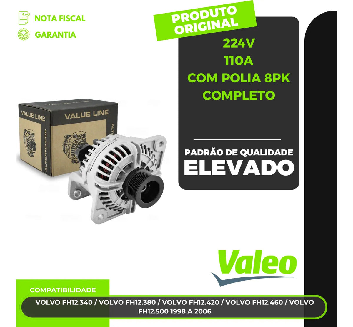 Alternador Mbb Volvo B12b B10m B12m Fh12 24v 110a 8pk