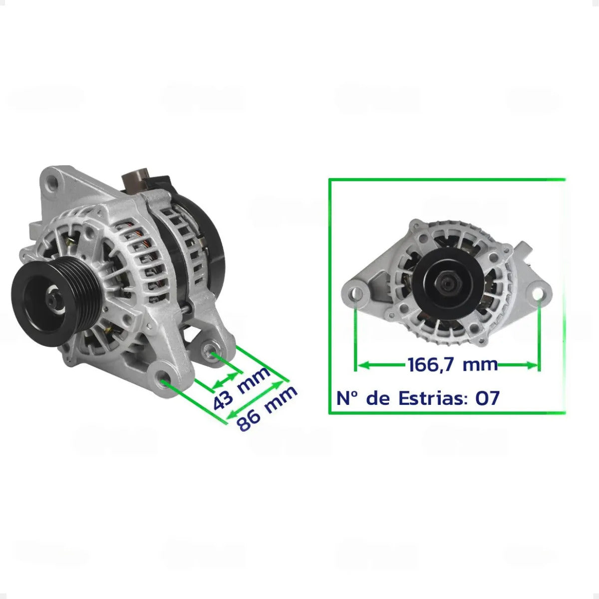 Alternador Hilux 2.7 / Sw4 2.7 2009 Em Diante 12v 80a