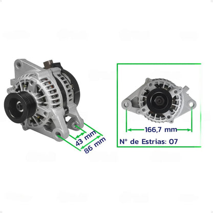 Alternador Hilux 2.7 / Sw4 2.7 2009 Em Diante 12v 80a