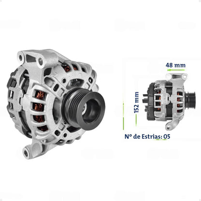 Alternador Fiat Palio Uno 2000 A 2016 Strada 2003 Até 2020