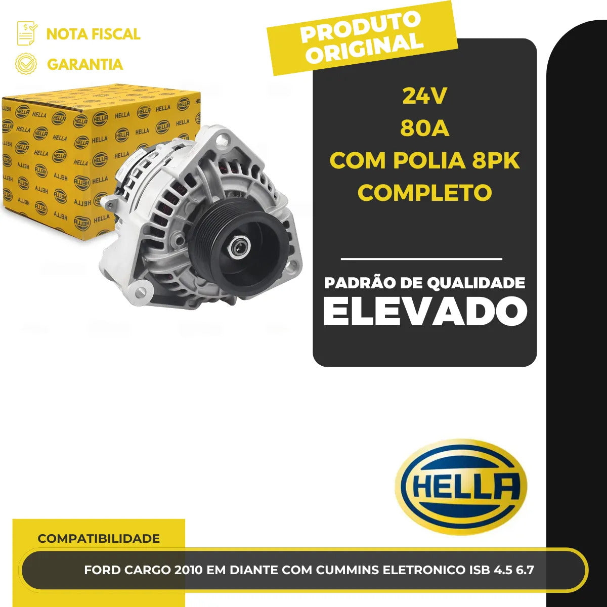 Alternador Ford Cargo Cummins Isb 4.5 6.7 2010 Em Diante