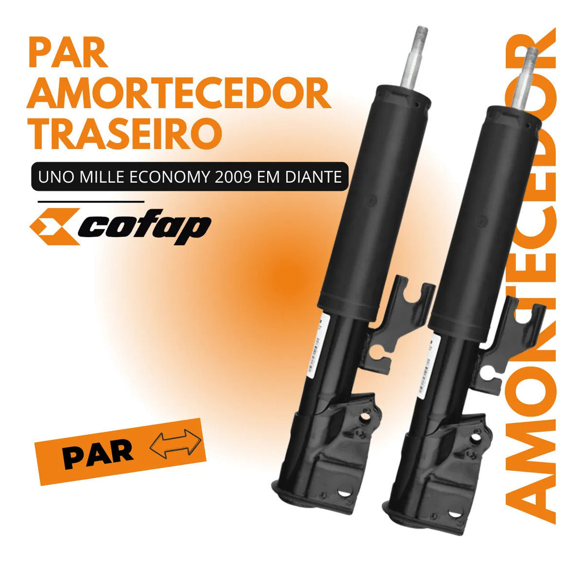 Par Amortecedor Traseiro Cofap Uno Mille Economy 1.0 2009...