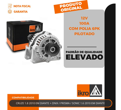 Alternador Cruze Onix Prisma Sonic 100a 2010 Com Polia 6pk