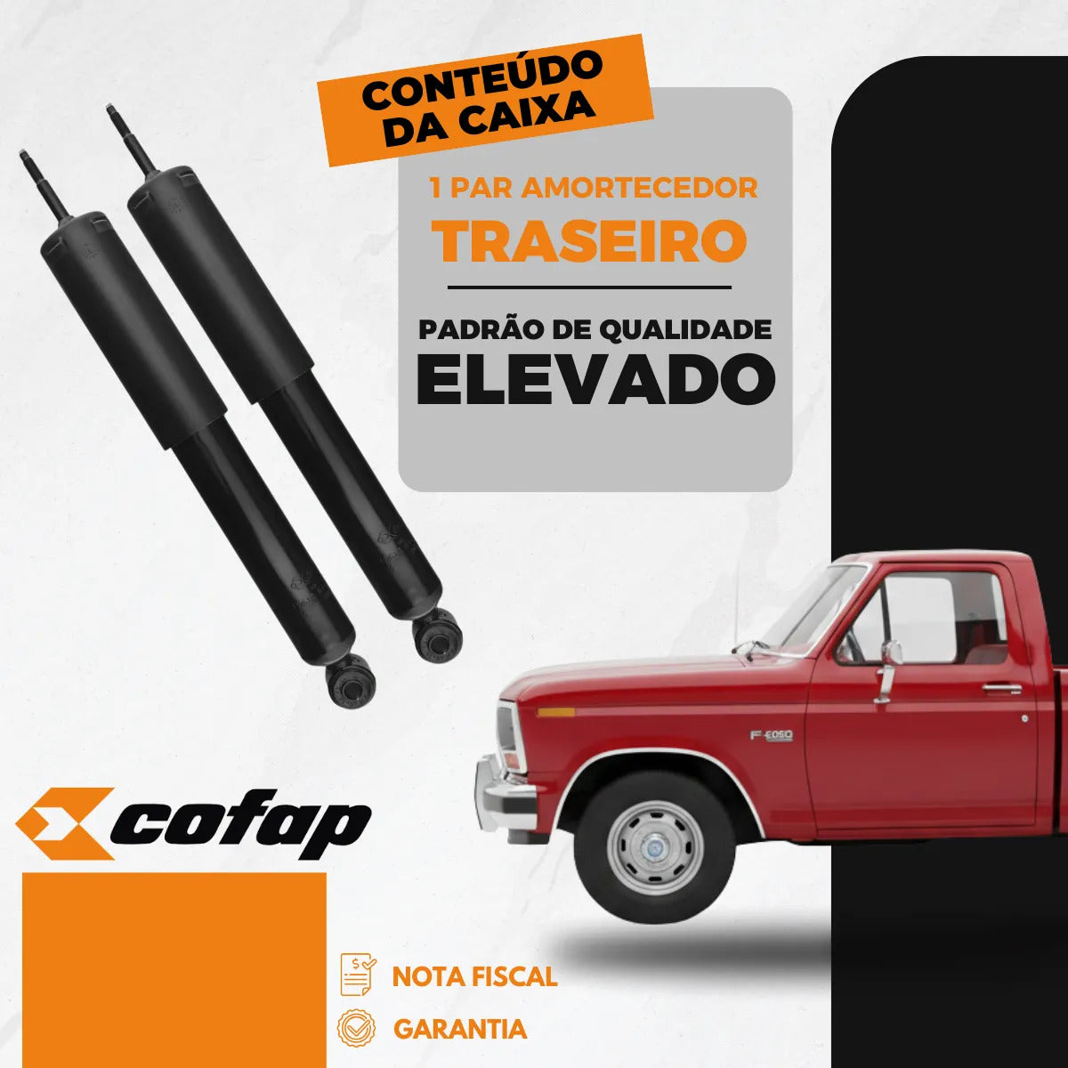 Par Amortecedor Traseiro F1000 1979 A 1990 Cofap