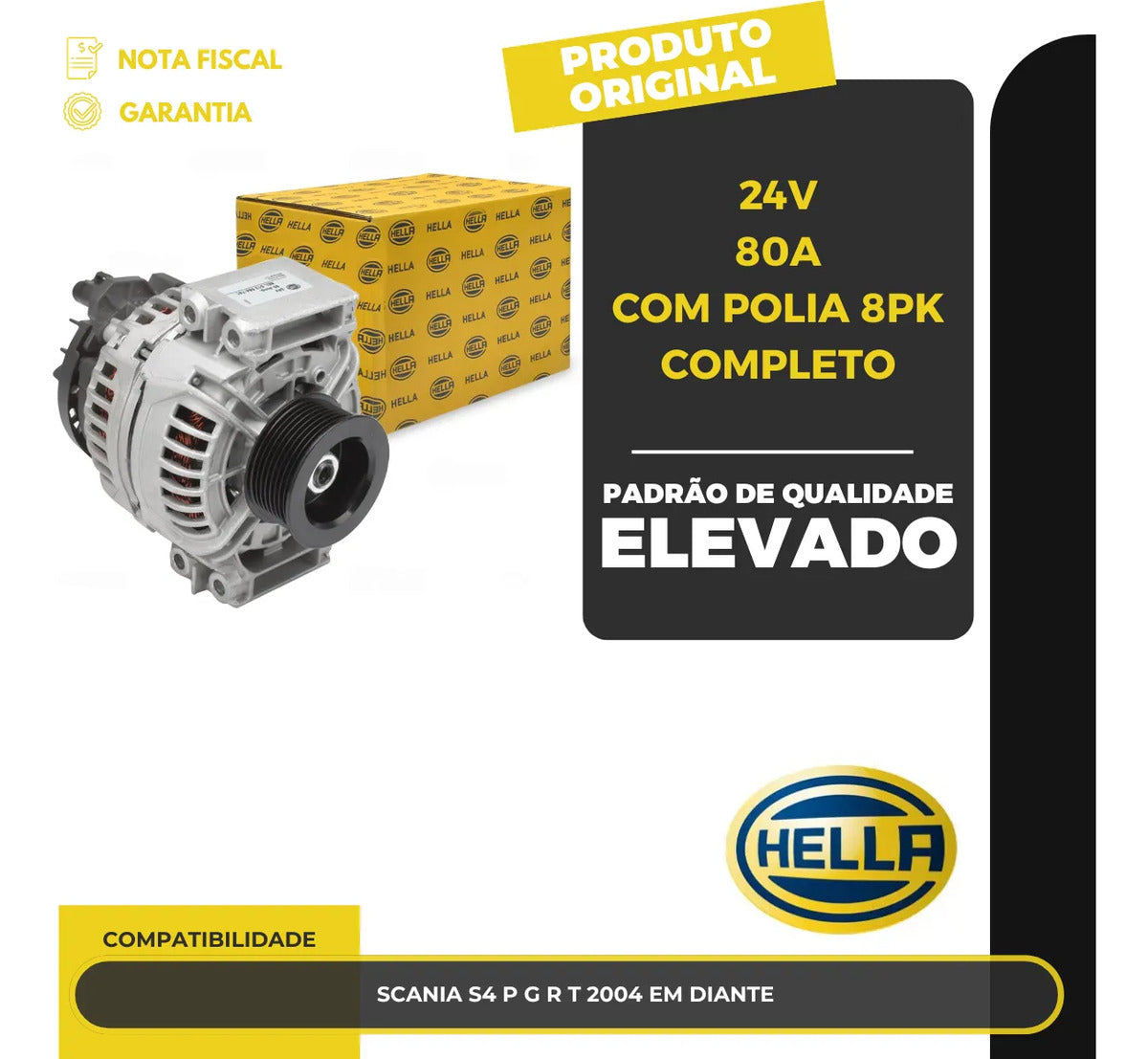 Alternador Scania S4 P G R T 2004 Em Diante 24v 80a 8pk