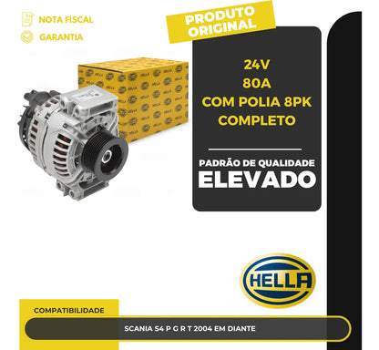Alternador Scania S4 P G R T 2004 Em Diante 24v 80a 8pk