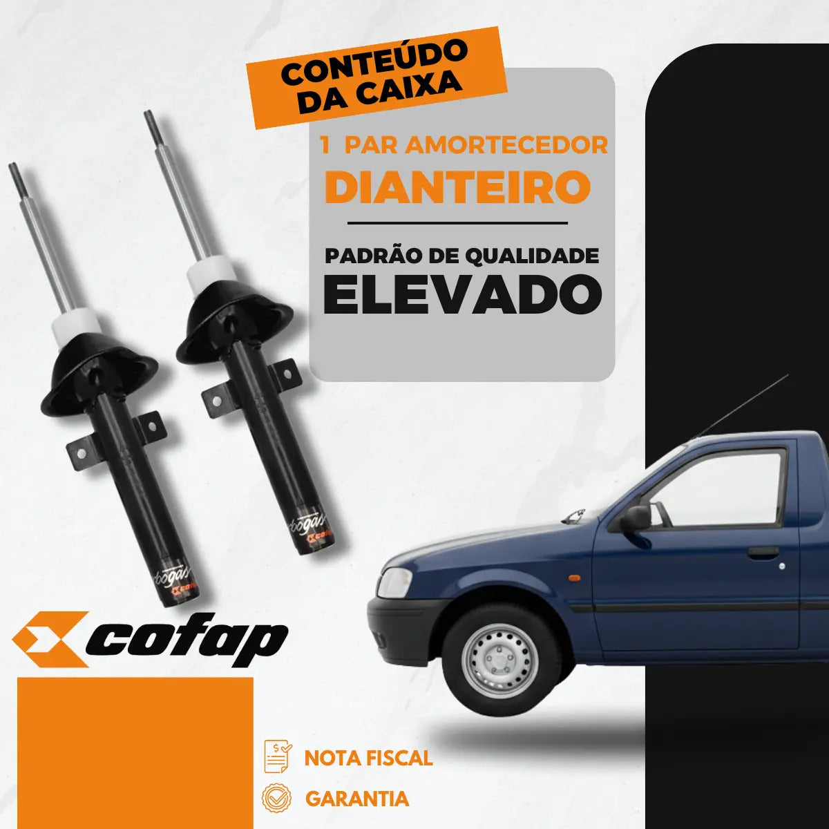 Par Amortecedor Dianteiro Courier 2001 2002 Original Cofap