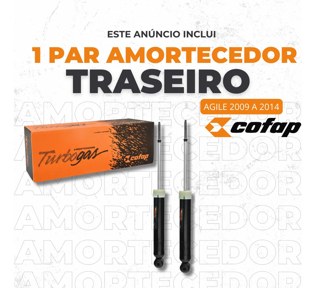 Par Amortecedor Traseiro Original Cofap Agile 2009 A 2014