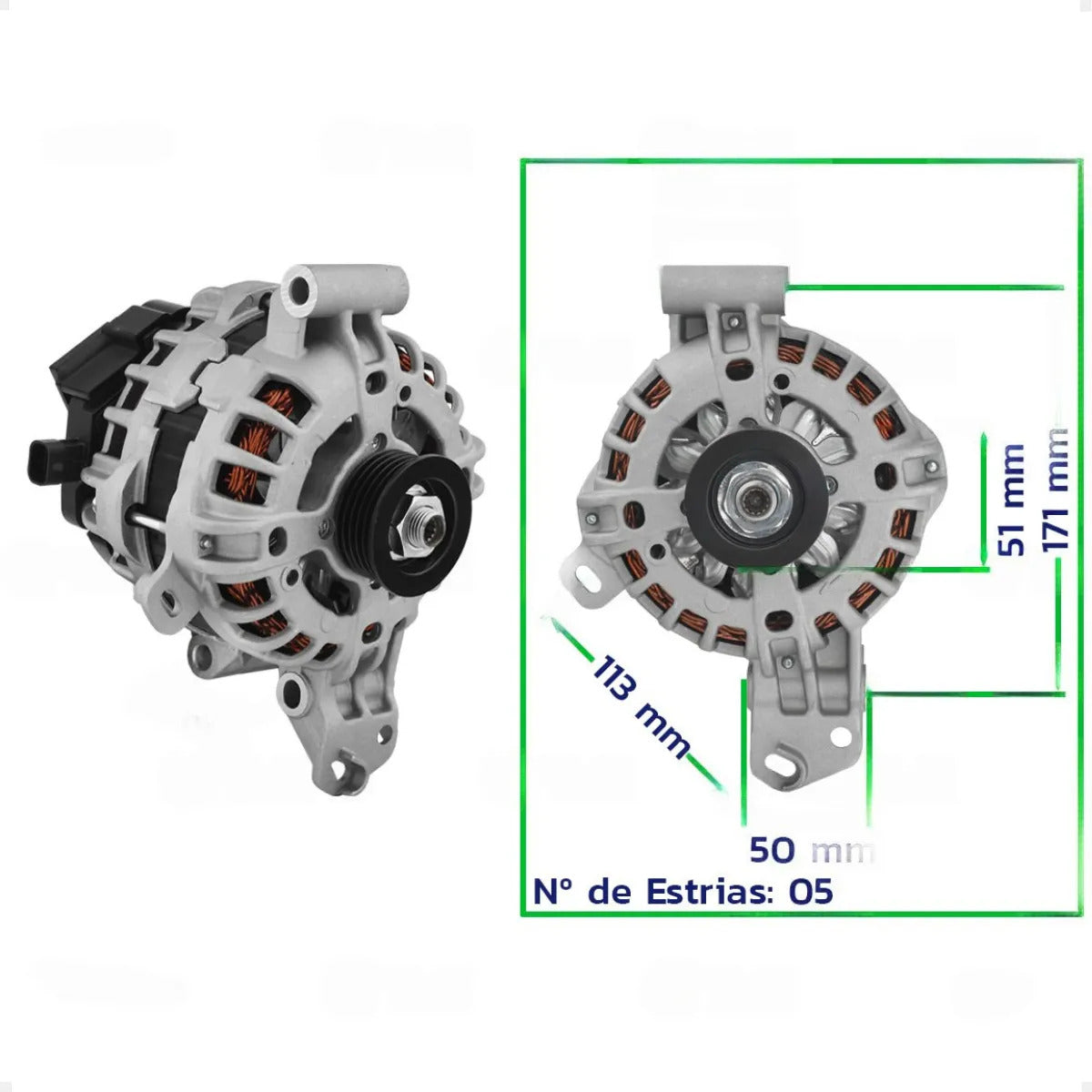 Alternador Onix Prisma Cobalt Spin 100a 2012