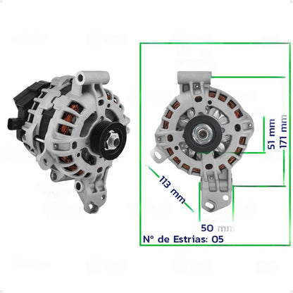 Alternador Onix Prisma Cobalt Spin 100a 2012