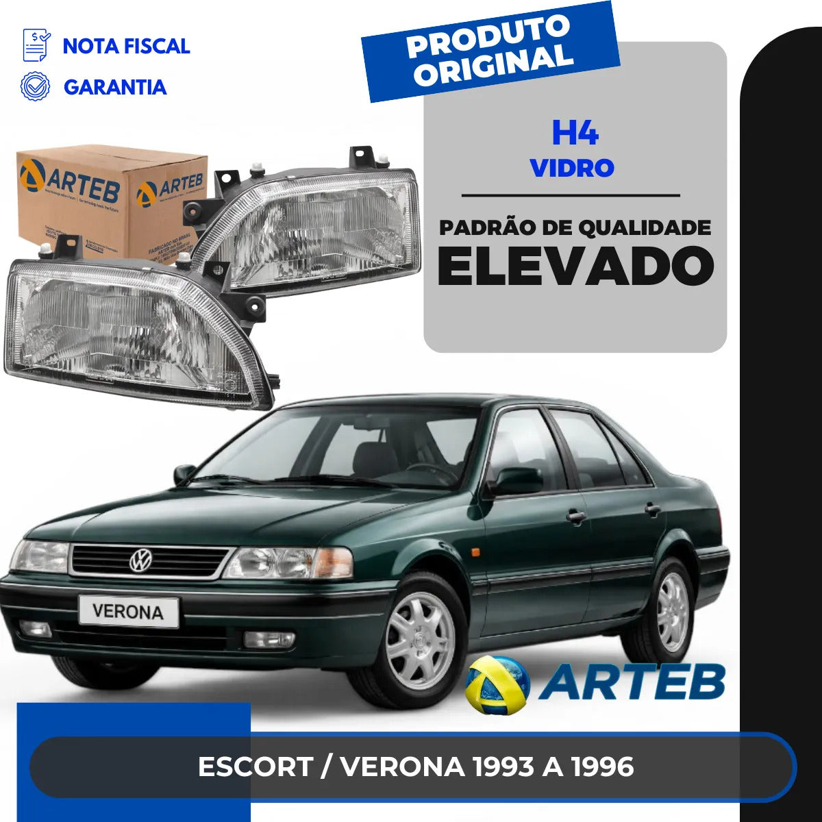 Farol Vidro Verona Escort 1993 1994 1995 1996 Arteb
