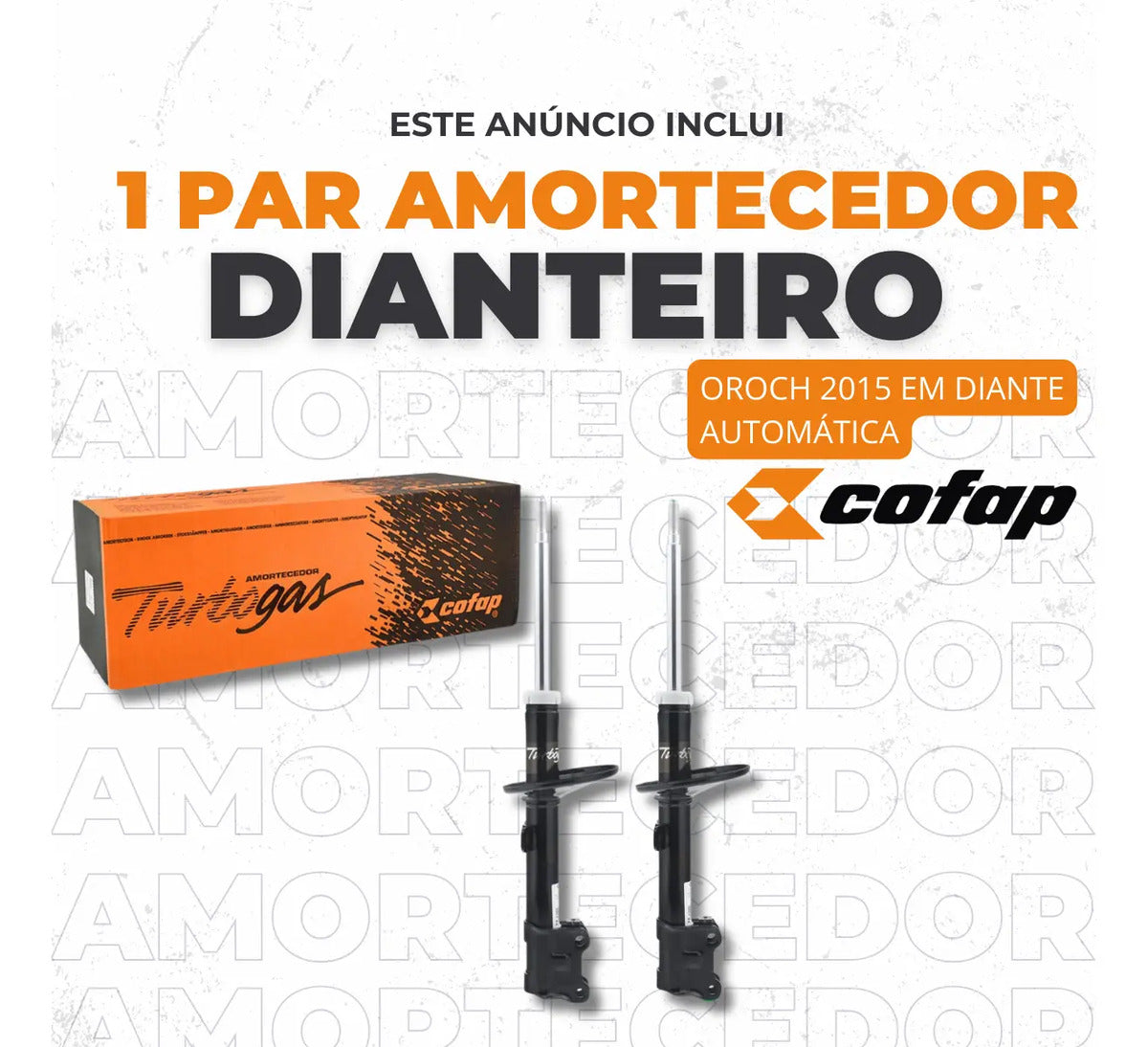Par Amortecedor Dianteiro Oroch Automático 2015 A 2024 Cofap