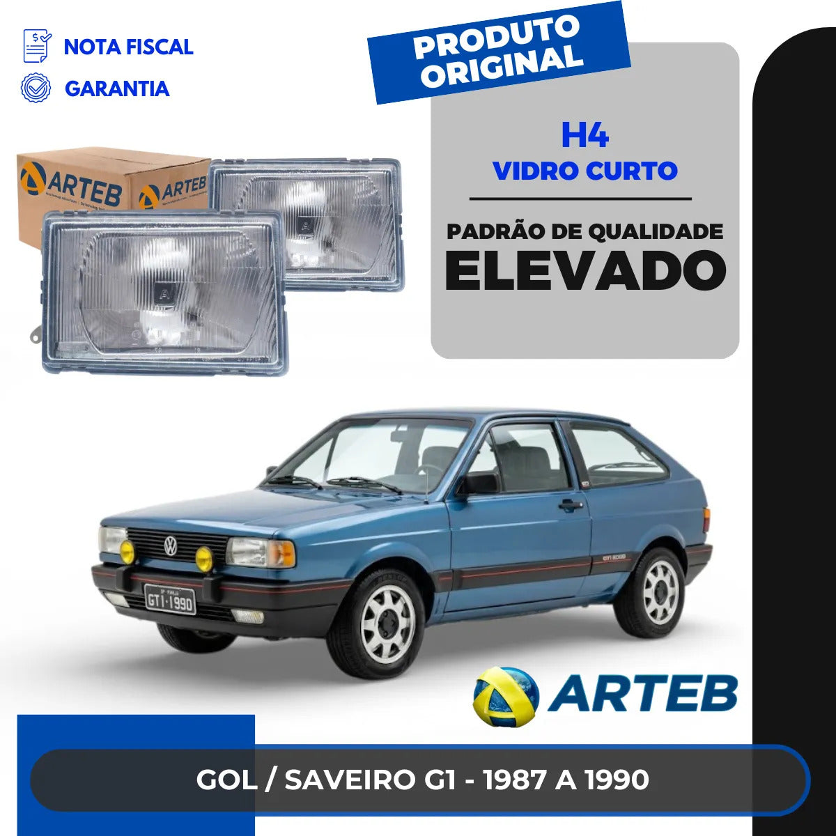 Farol Gol G1 Saveiro Parati Voyage 87 88 89 90 Curto Arteb