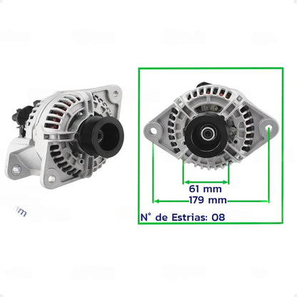 **alternador Volvo Fh12 Fm12 Nh12 Ônibus 24v 80a Com Polia