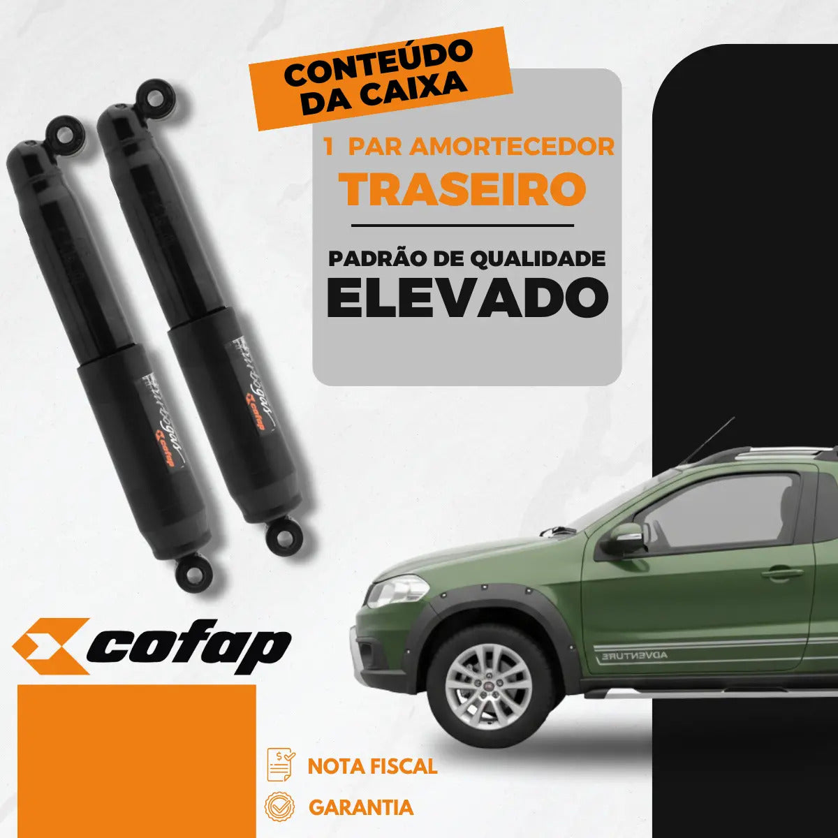 Par Amortecedor Traseiro Fiat Strada Adventure Locker Cofap
