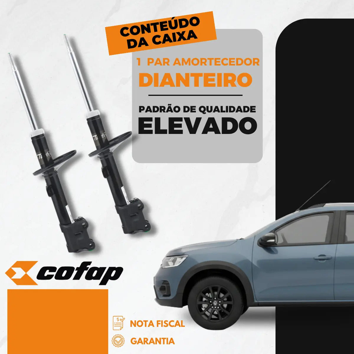 Par Amortecedor Dianteiro Oroch Automático 2015 A 2024 Cofap