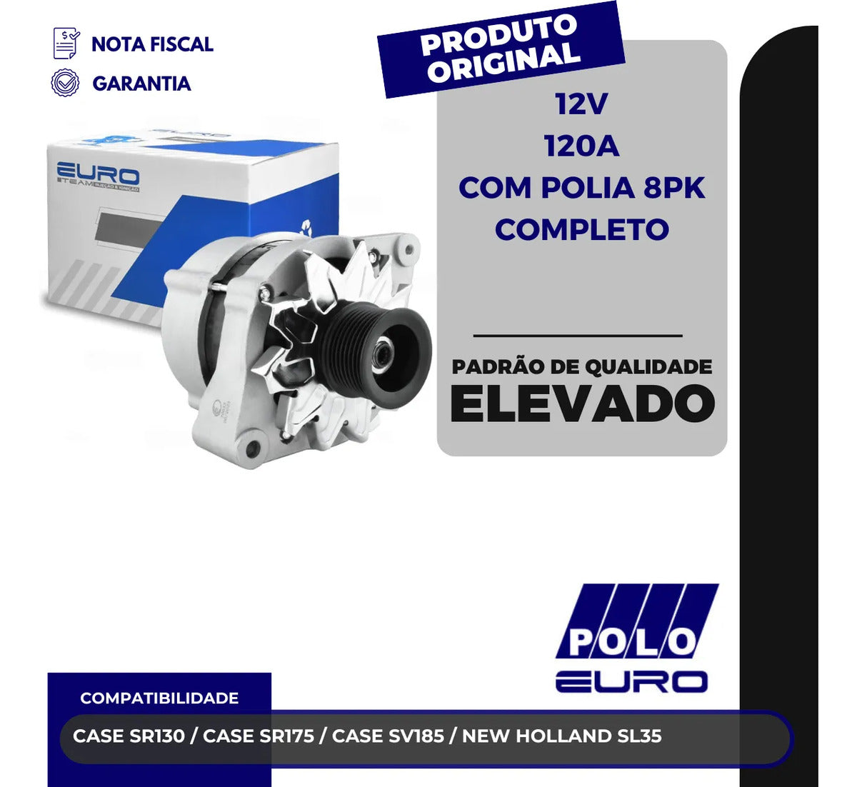 Alternador Euro Ep-70653 Case Sr130 Case Sv18 New Holland