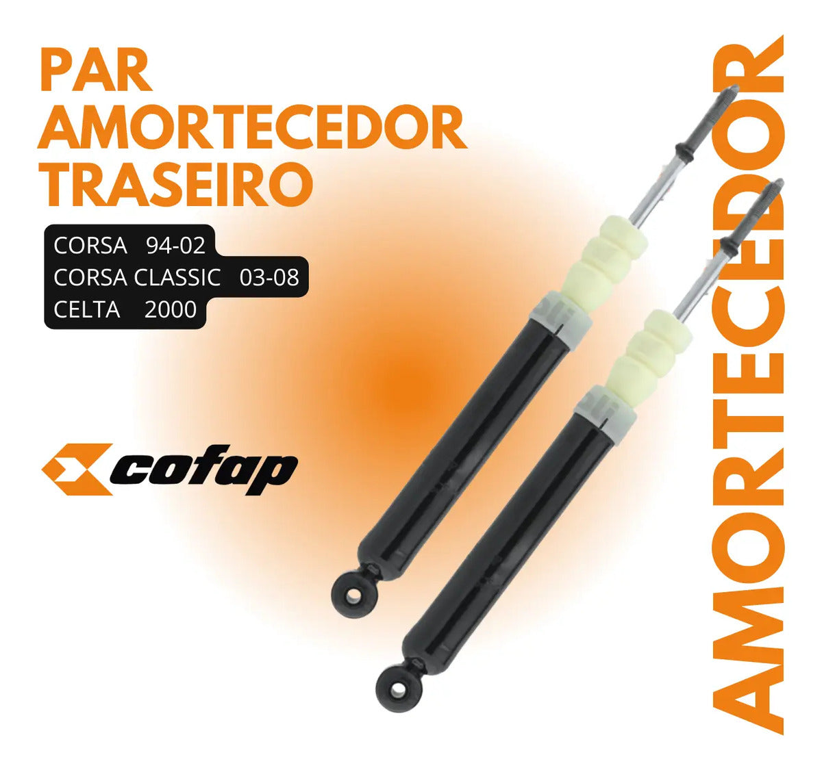 Par Amortecedor Traseiro Gm Corsa Celta Classic Prisma Cofap